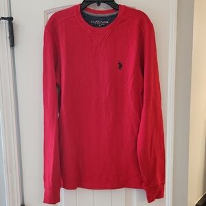 U.S. Polo Assn. Bright Red Long Sleeve Crewneck Sweatshirt